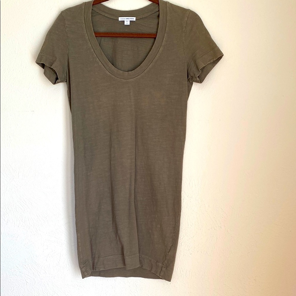 James Perse Olive Green Short Sleeve Dress